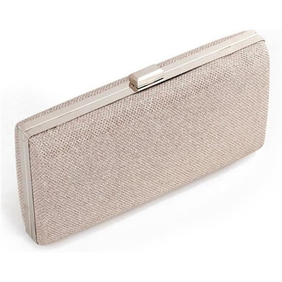 Womens Vintage Envelope Clutch Silver Evening Handbag For Cocktail/Wedding/Party - Picture 1 of 7
